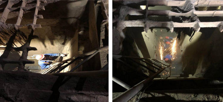  400㎡臺車礦槽耐磨陶瓷施工現場圖片