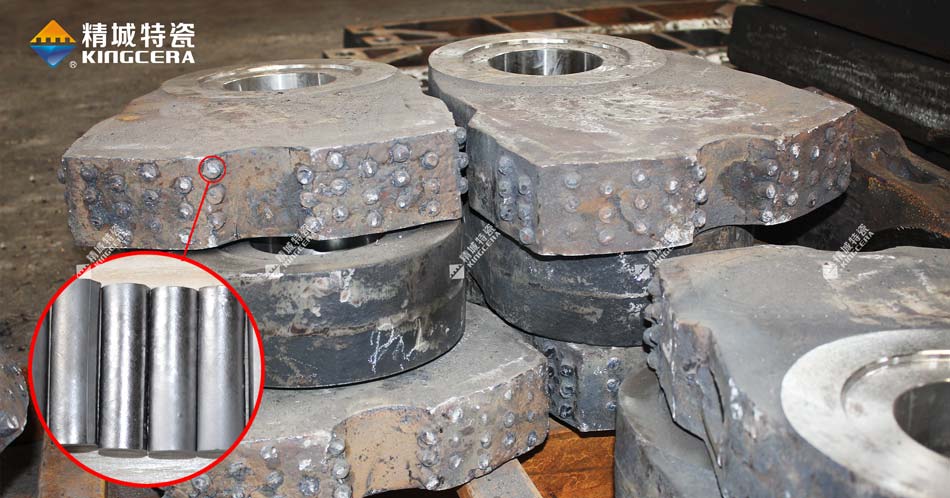 鑲嵌碳化鈦硬質合金棒的高錳鋼錘頭 鑲嵌碳化鈦硬質合金棒的高錳鋼錘頭