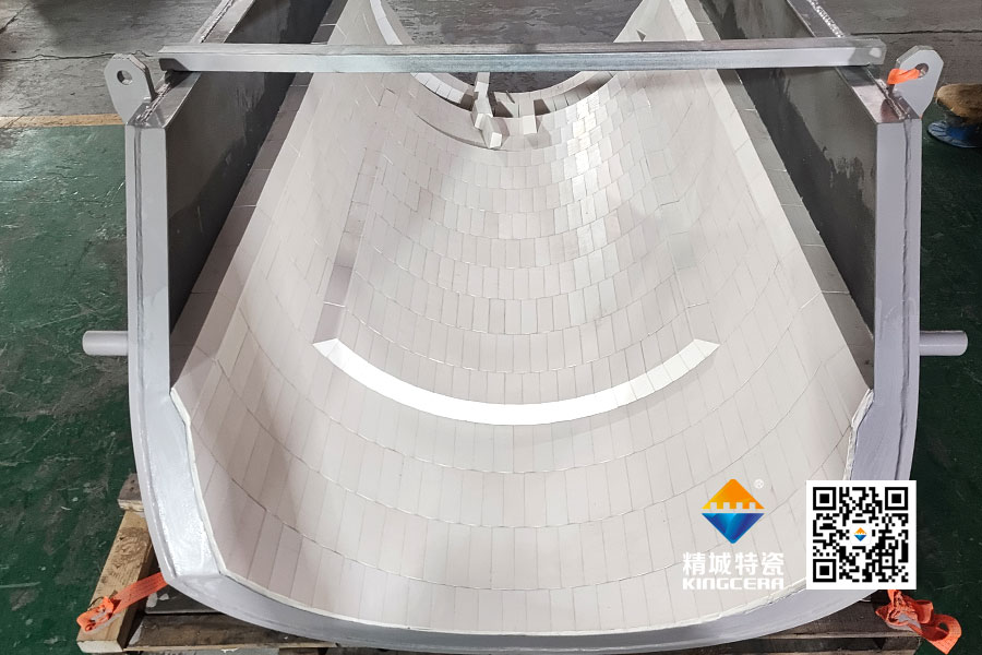 高爐并罐無料鐘爐頂上部擺動溜槽內襯陶瓷 高爐并罐無料鐘爐頂上部擺動溜槽內襯陶瓷